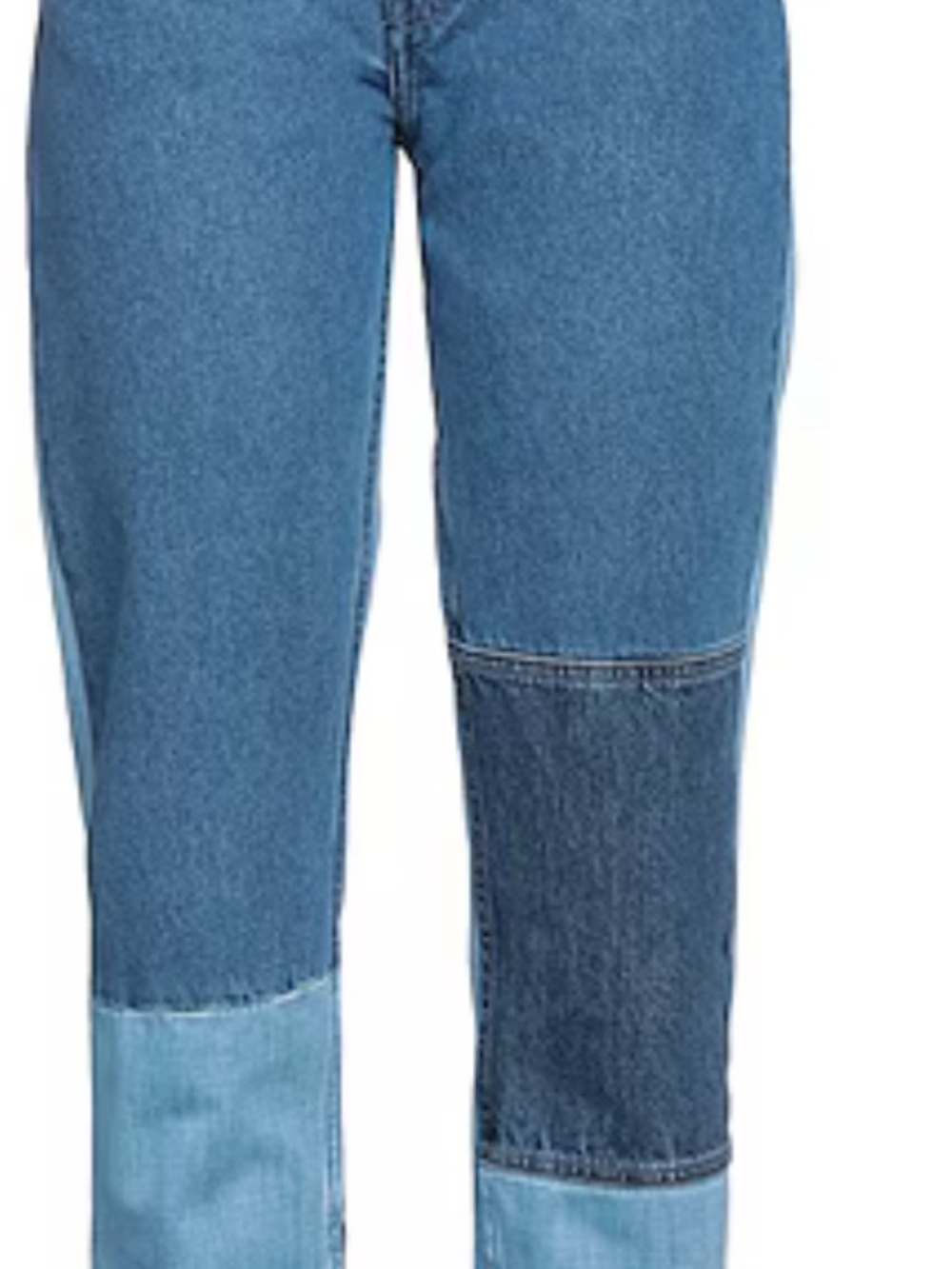 Helmut Lang Two-Tone Patchwork Blue Straight Jeans - Picture 5 of 15